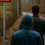 image of two people taking a walk while trying to give space and not stonewalling each other